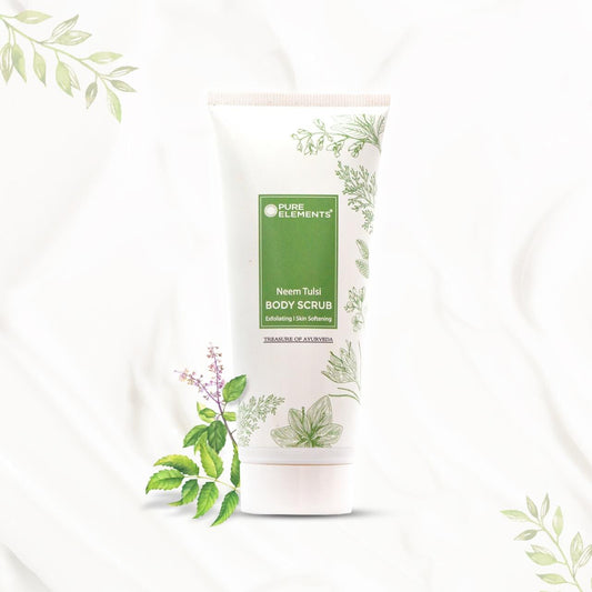 Pure Elements Neem Tulsi Body Scrub 200g by NIIRA, Ayurvedic exfoliator