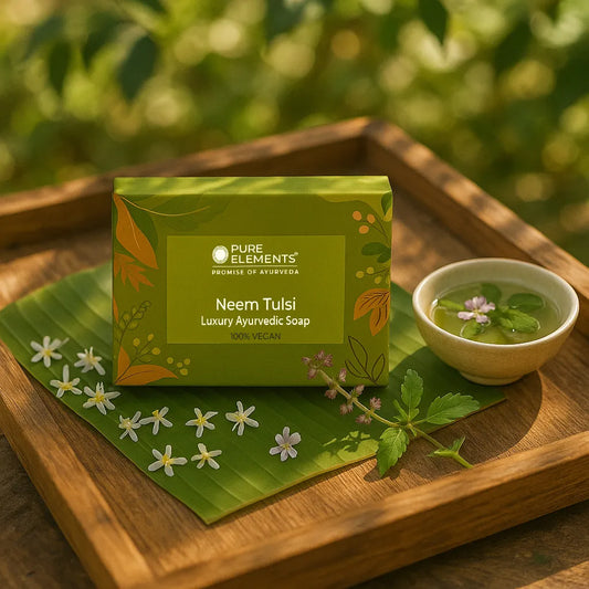 Pure Elements Neem Tulsi Soap 110g by NIIRA, Ayurvedic natural soap