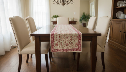 Hand Block-Printed Table Runner & Mat Set