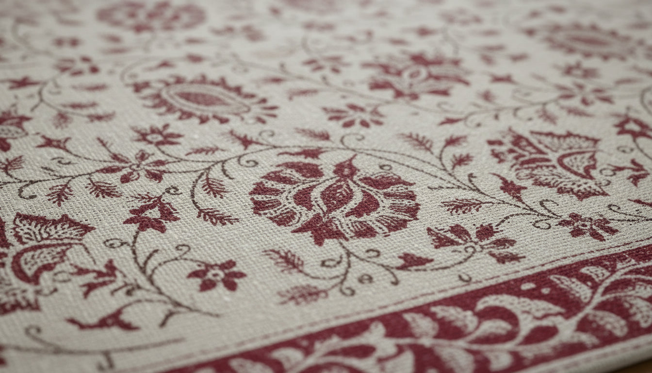 Hand Block-Printed Table Runner & Mat Set