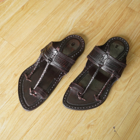 The Layr dark Kolhapuri Chappal