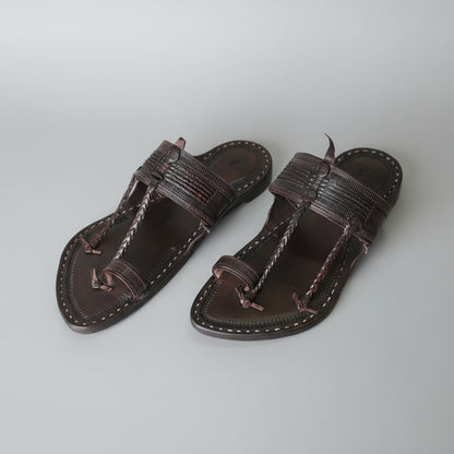 Layr Dark | Men | Leather Kolhapuri Chappal