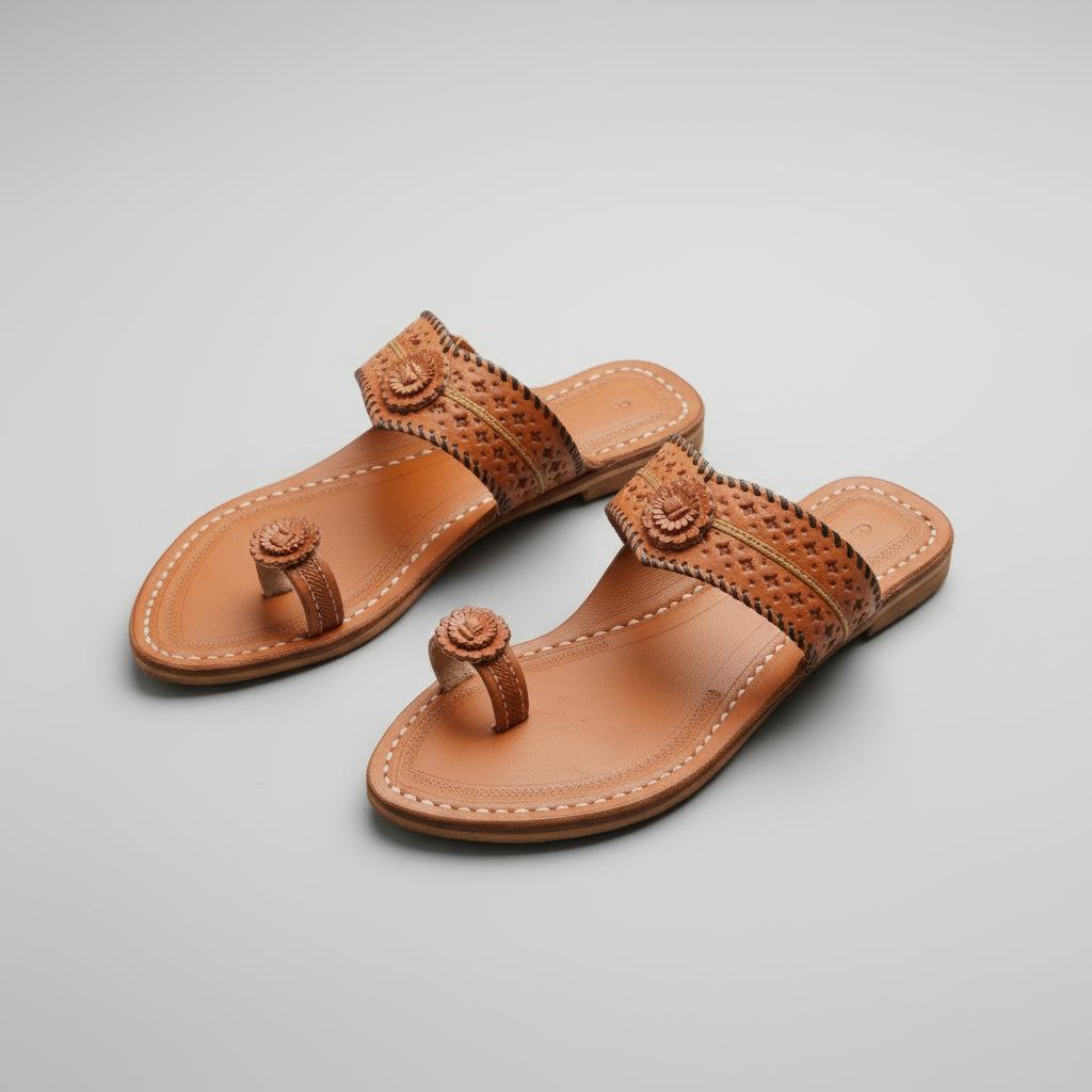 The Light Arrow | Women | Leather Kolhapuri Chappal