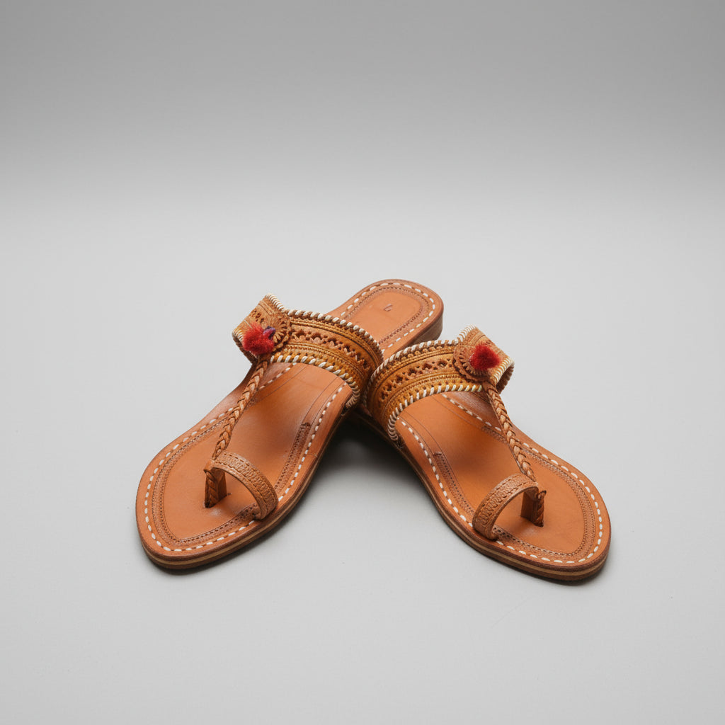 The  Light Arrow String | Women | Leather Kolhapuri Chappal