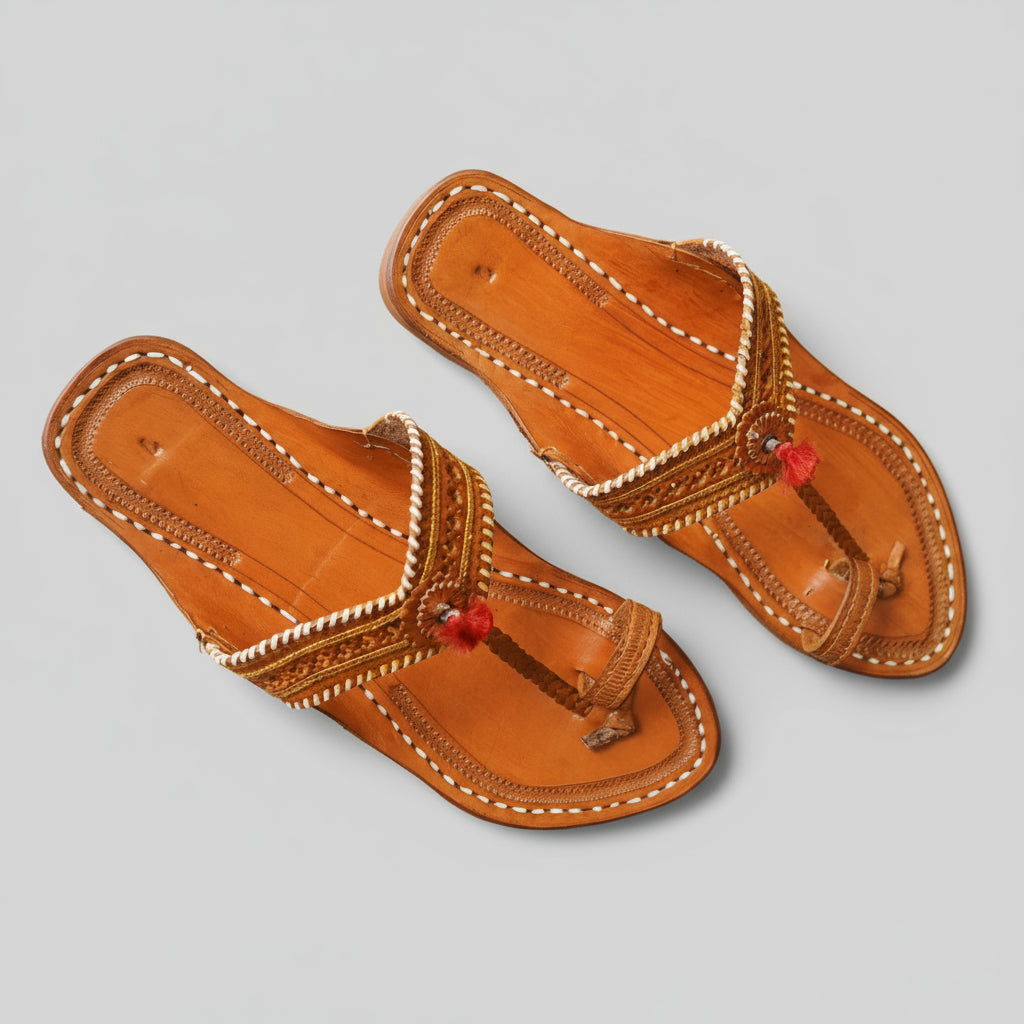 The  Light Arrow String | Women | Leather Kolhapuri Chappal