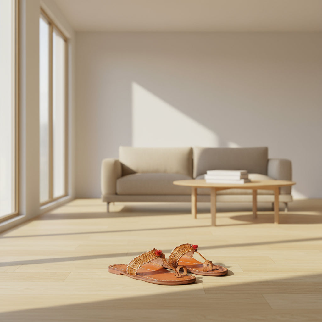 The  Light Arrow String | Women | Leather Kolhapuri Chappal