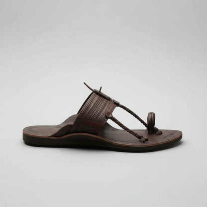 The Karigar Dark | Men | Leather Kolhapuri Chappal