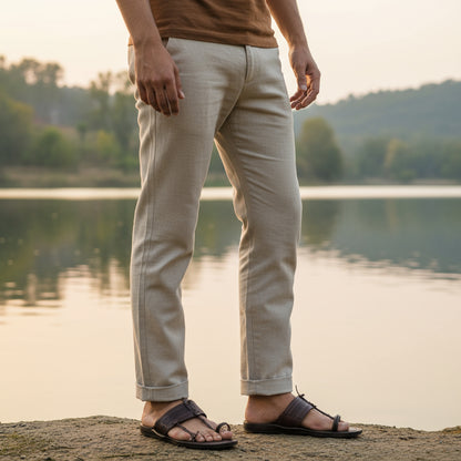 The Karigar Dark | Men | Leather Kolhapuri Chappal