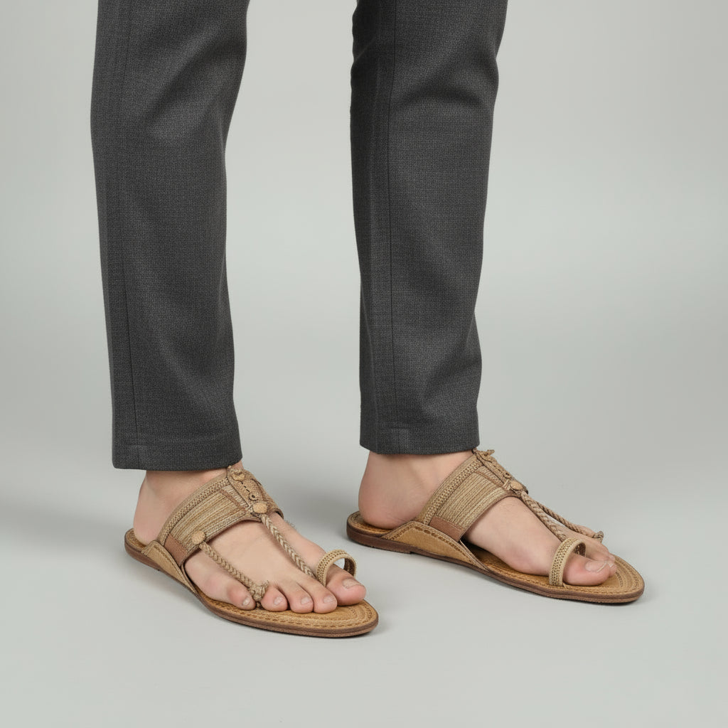 The Karigar Light | Men | Leather Kolhapuri Chappal