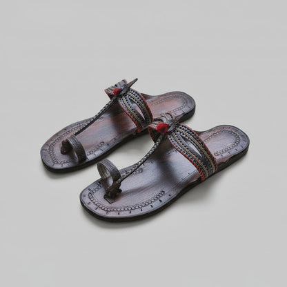 The  Dark Gaze | Women |  Leather Kolhapuri Chappal