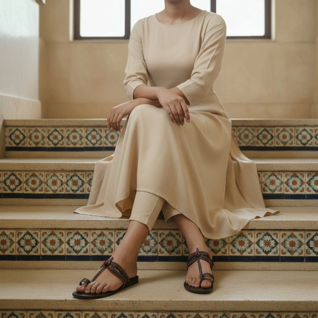 The  Dark Gaze | Women |  Leather Kolhapuri Chappal