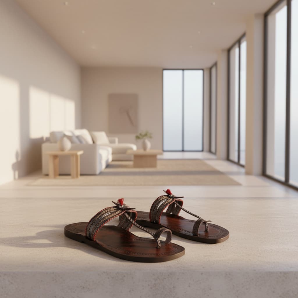 The  Dark Gaze | Women |  Leather Kolhapuri Chappal