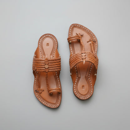 The Double String | Men | Leather Kolhapuri Chappal