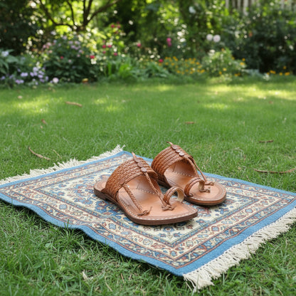 The Double String | Men | Leather Kolhapuri Chappal