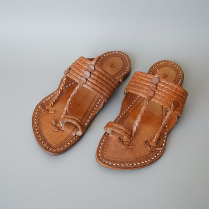 The Double String | Men | Leather Kolhapuri Chappal