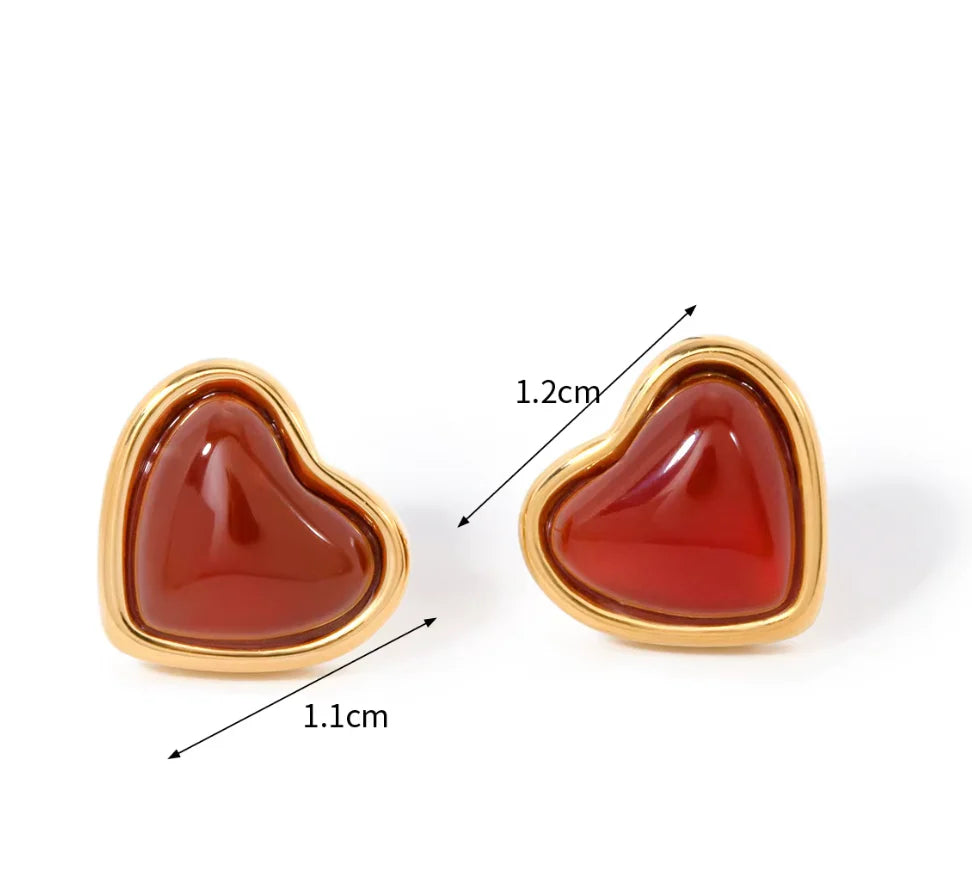 Baari - Red Heart Earrings