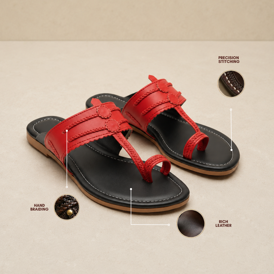 Black & Red Vastra Super Soft Kols by NIIRA