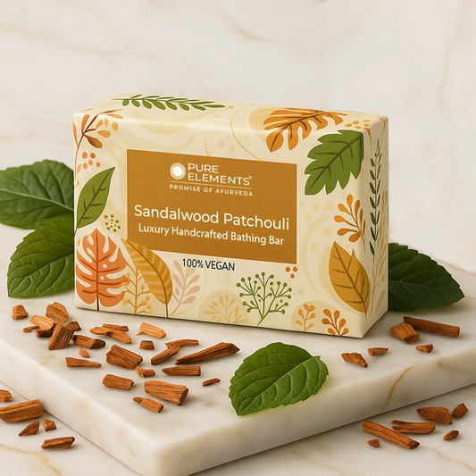 Pure Elements Sandalwood Patchouli Soap 110g by NIIRA, calming natural soap