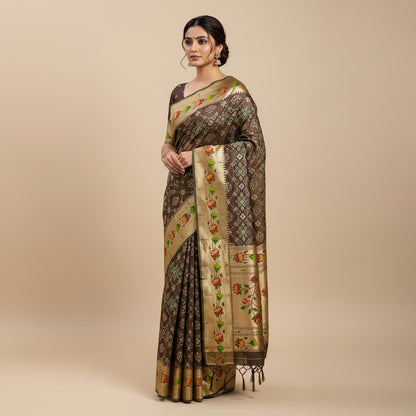 Decorative fabric with intricate patterns on a flat surface