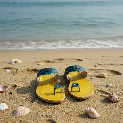 Karagiri Mustard Muse | Women | Leather Kolhapuri Chappal