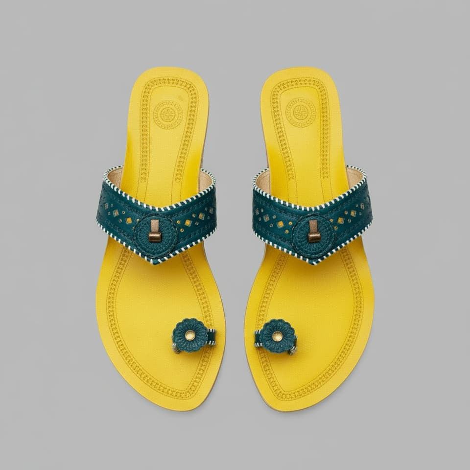 Karagiri Mustard Muse | Women | Leather Kolhapuri Chappal