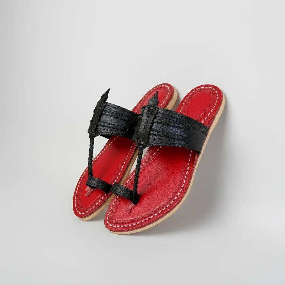 Karagiri Tej Men + Karagiri Liva Women | Leather Kolhapuri Chappal
