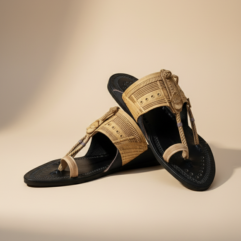 Karagiri  Mukut | Men | Leather Kolhapuri Chappal