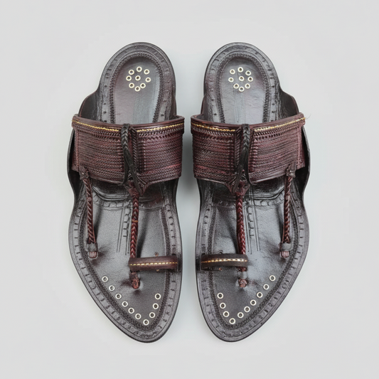 Karagiri  Chirayu | Men | Leather Kolhapuri Chappal