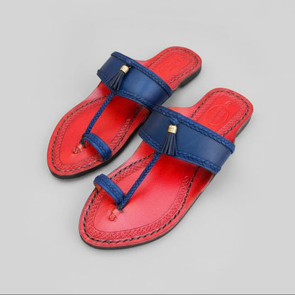 Karagiri Blue Brun | Women | Leather Kolhapuri Chappal