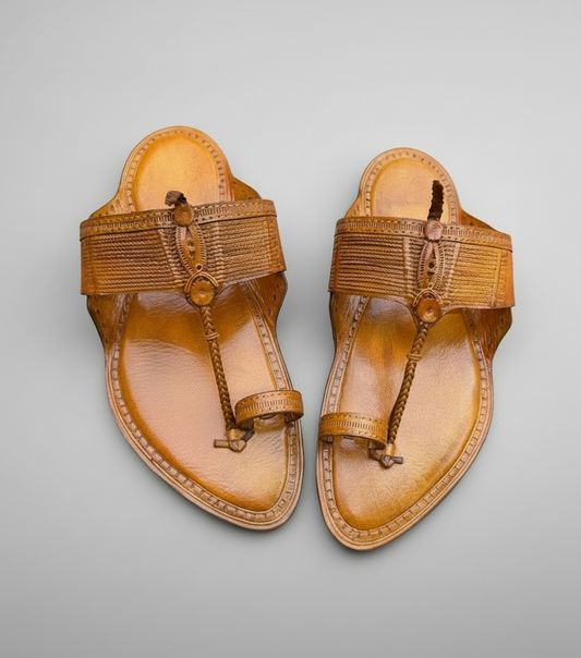 Karagiri  Divya | Men | Leather Kolhapuri Chappal