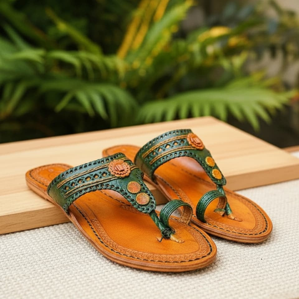 Karagiri  Vaan | Women | Leather Kolhapuri Chappal