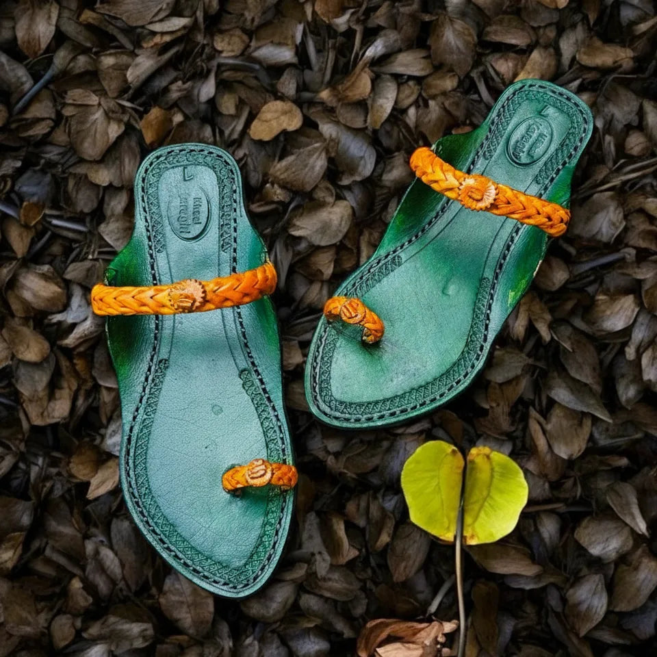 Karagiri Tej Men + Karagiri Liva Women | Leather Kolhapuri Chappal
