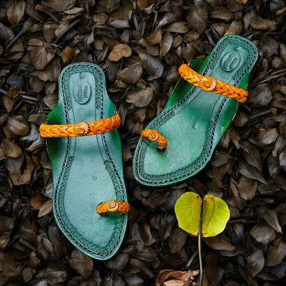 Karagiri Tej Men + Karagiri Liva Women | Leather Kolhapuri Chappal