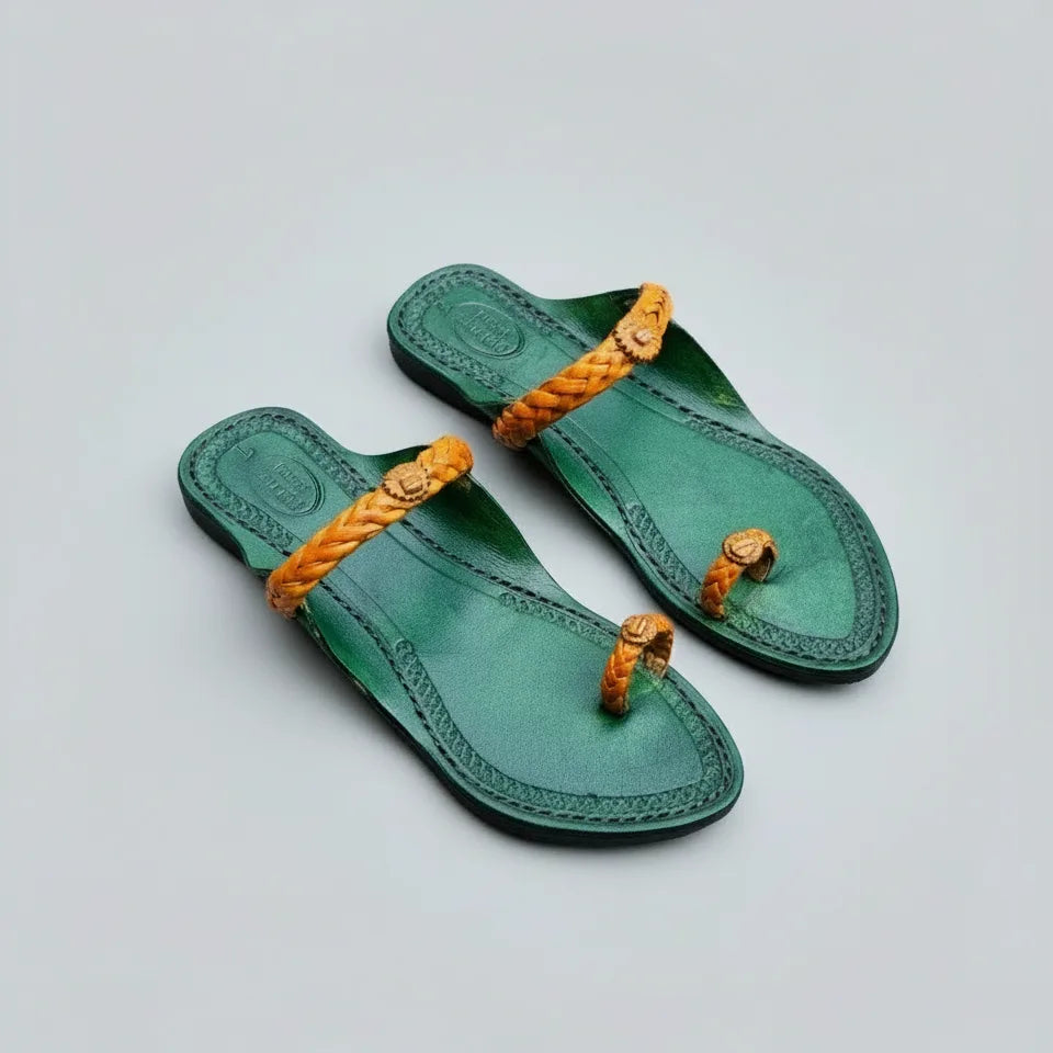 Karagiri Tej Men + Karagiri Liva Women | Leather Kolhapuri Chappal