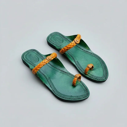 Karagiri Tej Men + Karagiri Liva Women | Leather Kolhapuri Chappal