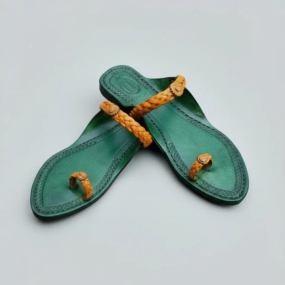 Karagiri Tej Men + Karagiri Liva Women | Leather Kolhapuri Chappal