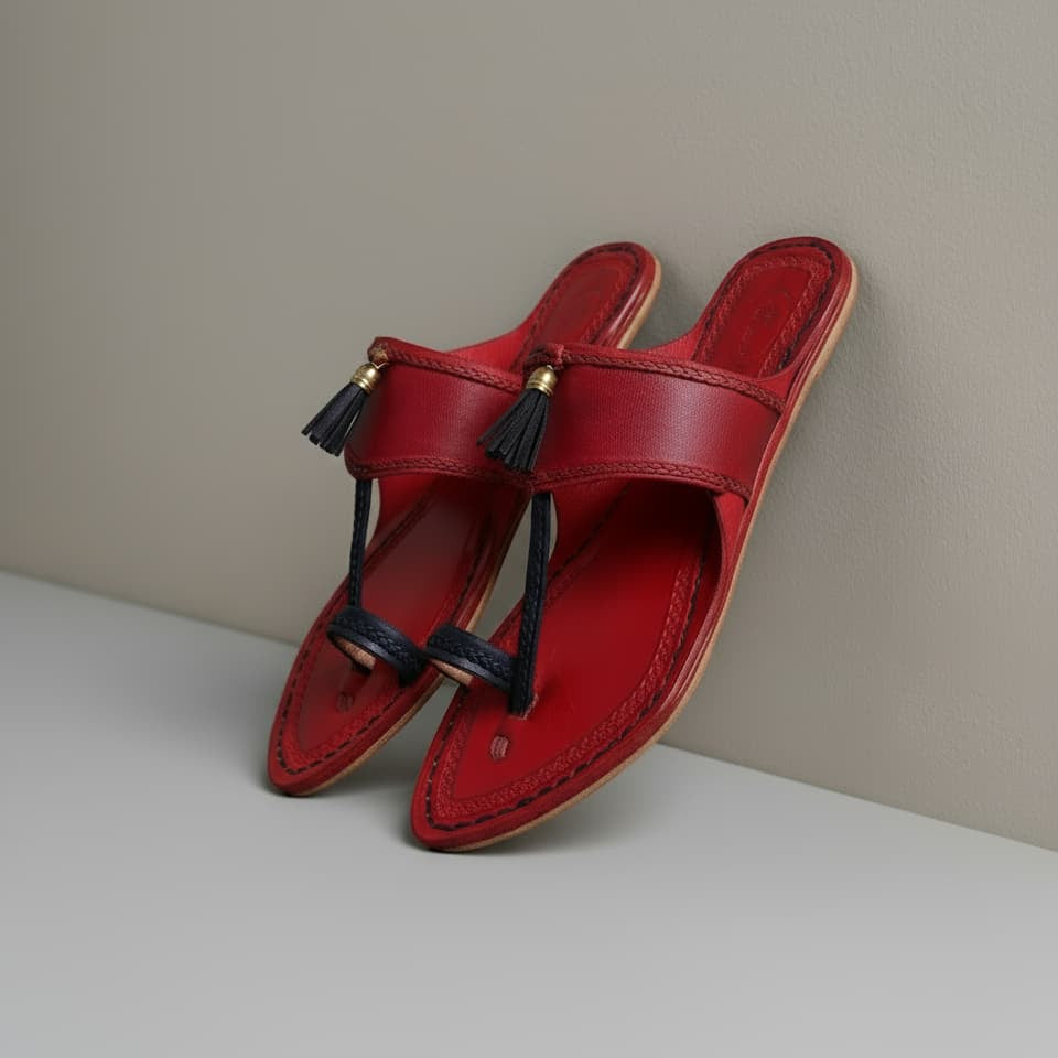 Karagiri Agnya | Women | Leather Kolhapuri Chappal