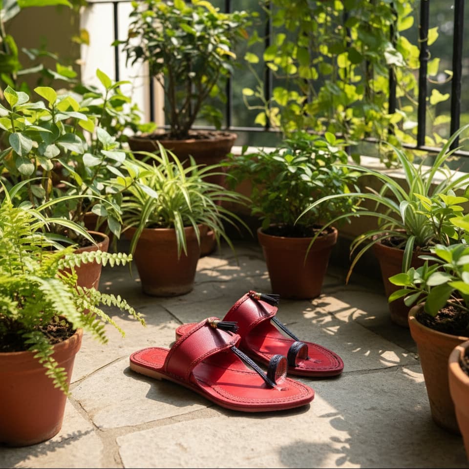 Karagiri Agnya | Women | Leather Kolhapuri Chappal