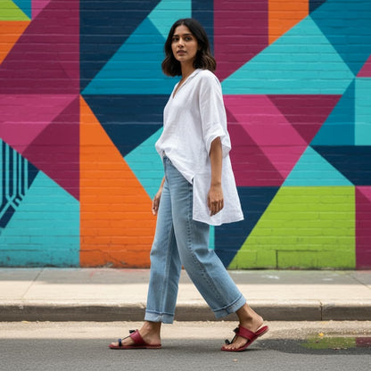 Karagiri Agnya | Women | Leather Kolhapuri Chappal