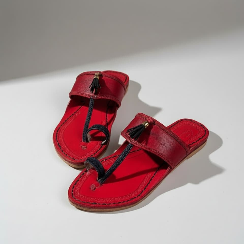 Karagiri Agnya | Women | Leather Kolhapuri Chappal