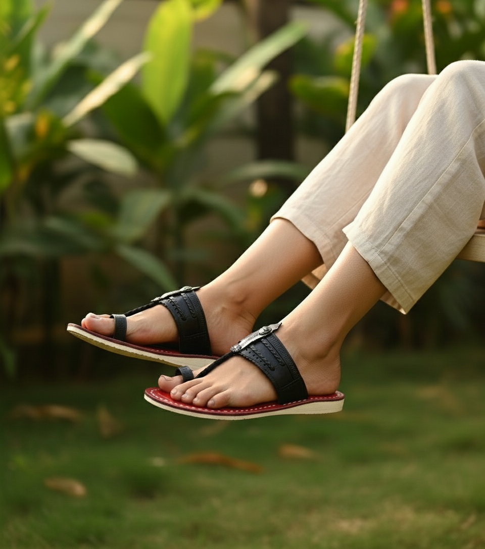 Karagiri Tej | Women | Leather Kolhapuri Chappal