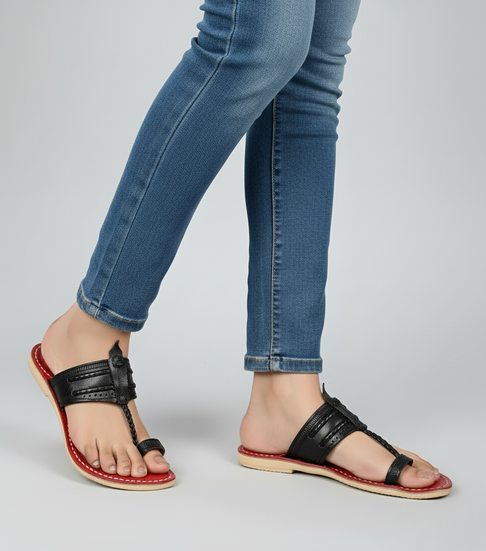 Karagiri Tej | Women | Leather Kolhapuri Chappal