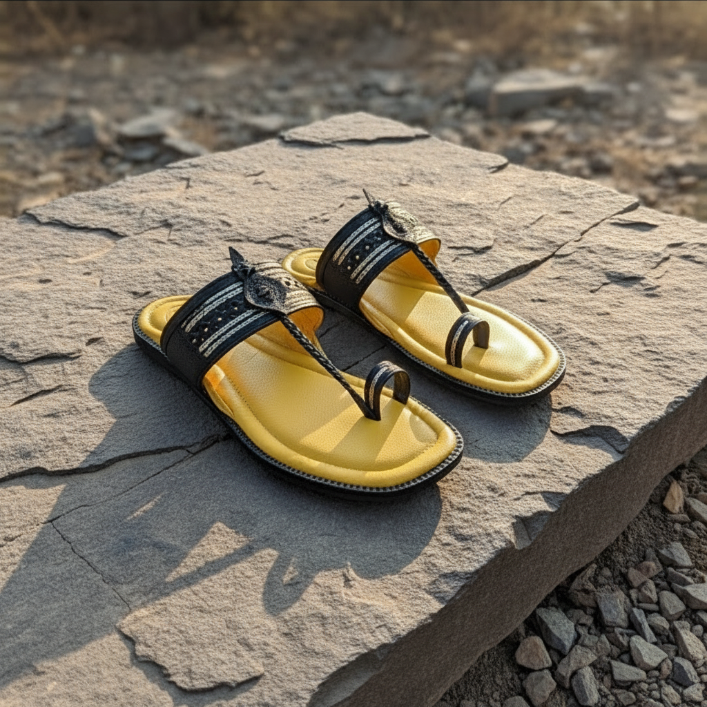 Karagiri  Varchas | Men | Leather Kolhapuri Chappal