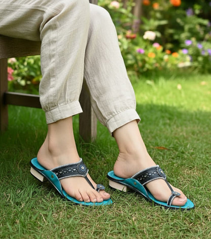 Karagiri  Pankh | Women | Leather Kolhapuri Chappal