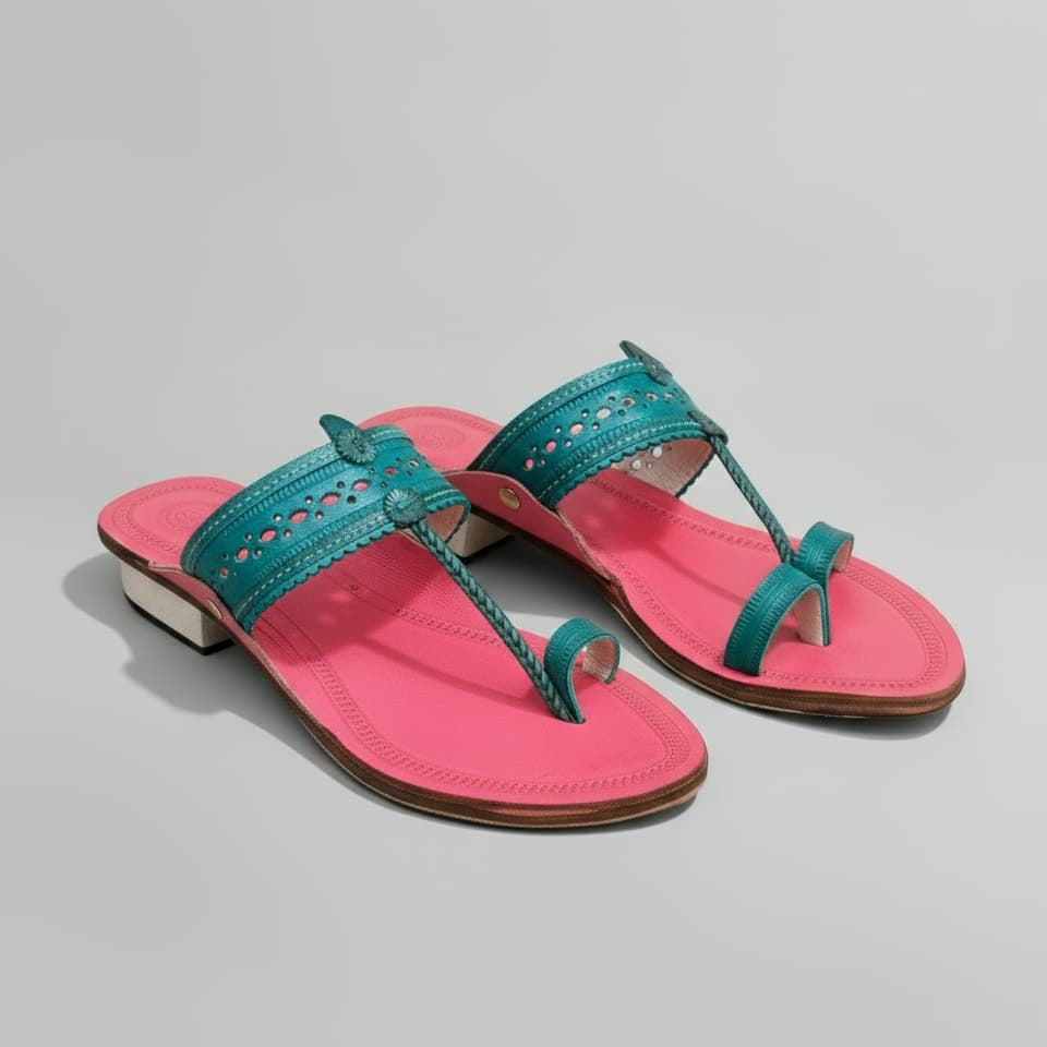 Karagiri  Veva | Women | Leather Kolhapuri Chappal