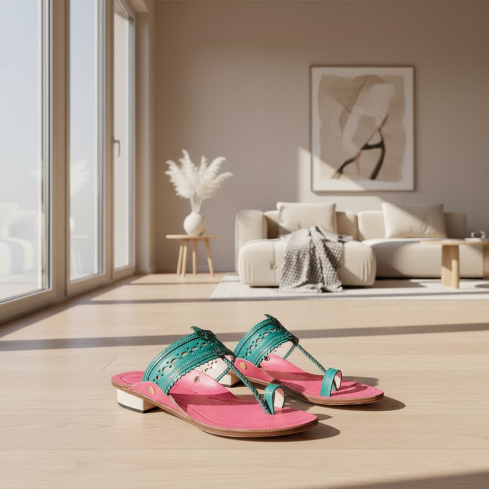 Karagiri  Veva | Women | Leather Kolhapuri Chappal