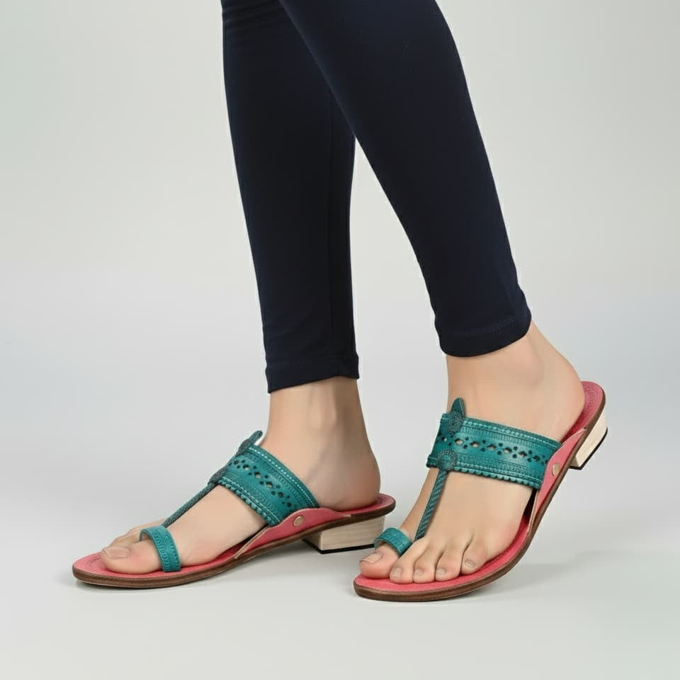 Karagiri  Veva | Women | Leather Kolhapuri Chappal