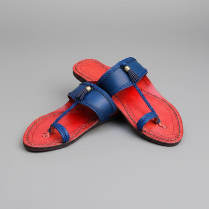 Karagiri Blue Brun | Women | Leather Kolhapuri Chappal