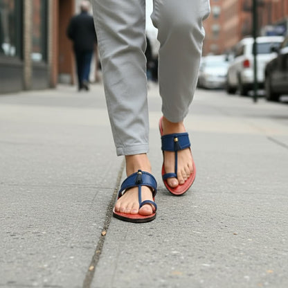 Karagiri Blue Brun | Women | Leather Kolhapuri Chappal