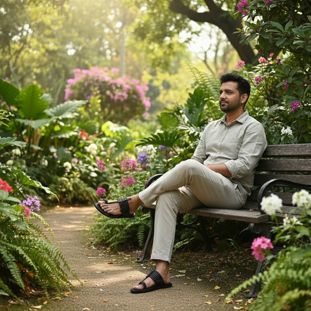 The String Dark Double | Black Kolhapuri